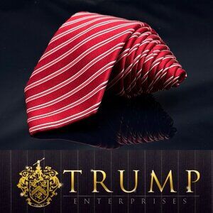 DONALD J TRUMP MEN'S TIE RED/STRIPED WIDTH: 3.5” LENGTH: 59.5”